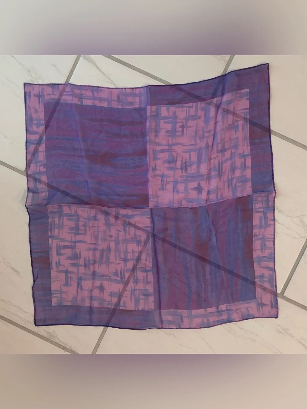 Sheer Purple Square Scarf